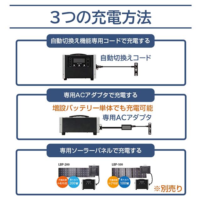 ポータブル電源 500W リン酸リチウムイオン充電池 PD 100WMax 災害