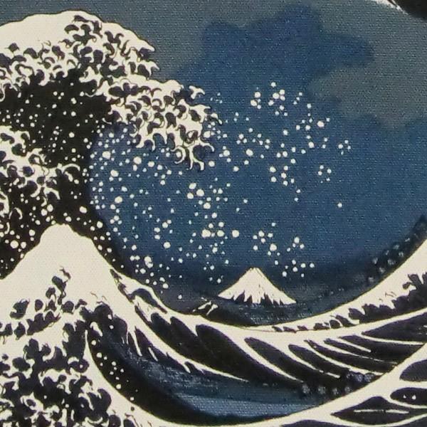 帆布地トートバッグ 神奈川沖浪裏 紺地 浮世絵 葛飾北斎 : 和雑貨にび