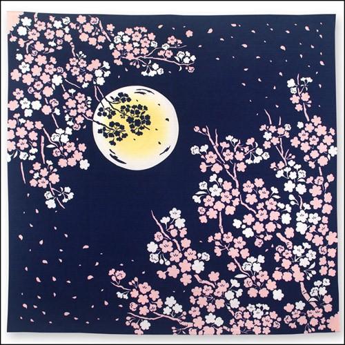 月夜桜 二四幅大風呂敷 満月 花見 安売り 満月