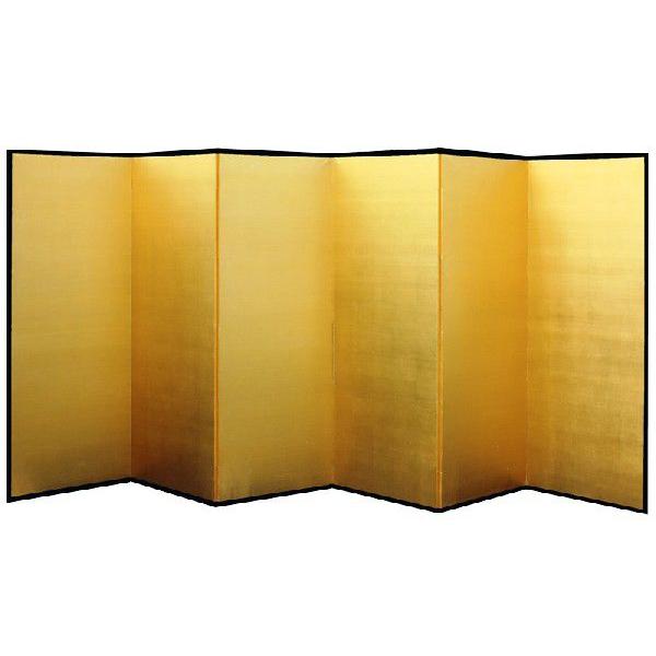 本金屏風 半双 純金箔 木製格子 6尺6曲 全国送料無料 ※受注後生産