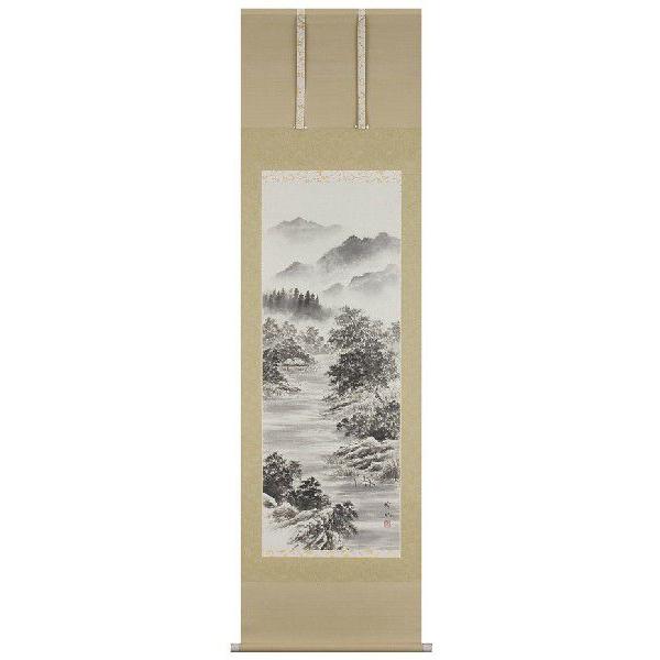 掛け軸専門 掛軸 販売 通販店 水墨山水（奥田 吟水） 年中掛け 水墨画 山水画 風景画 全国送料無料