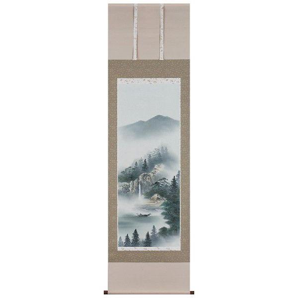 掛け軸専門 掛軸 販売 通販店 彩色山水（小栗 春峰） 年中掛け 山水画 風景画 日本画 全国送料無料