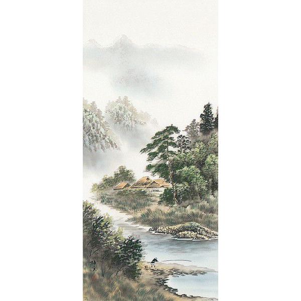 掛け軸専門 掛軸 通販店 彩色山水（西村 梅渓） [尺八立] 年中掛け