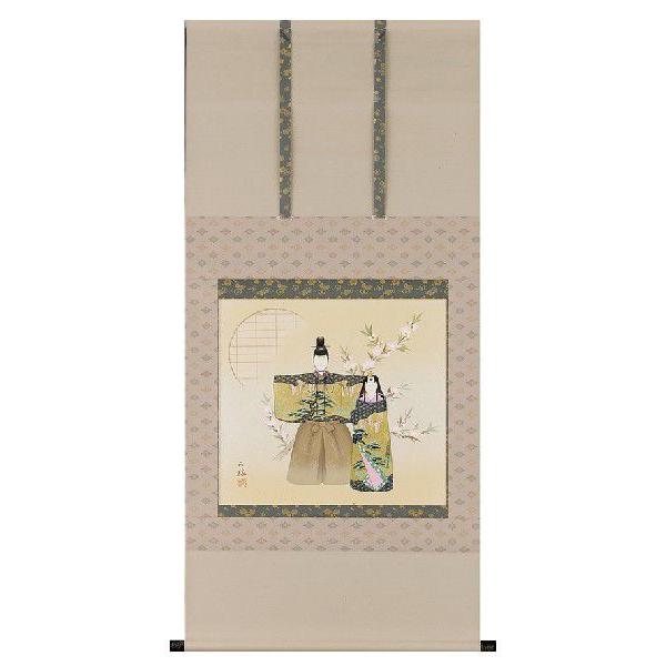 掛け軸 掛軸   立雛 （藤吉 正勝）本金箔押 円窓 二重箱  初節句 桃の節句 ひなまつり お雛様 全国送料無料