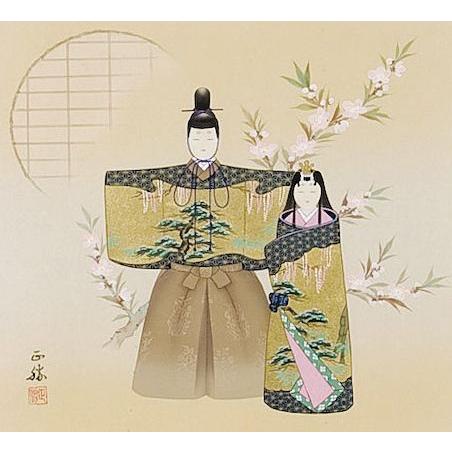 掛け軸 掛軸   立雛 （藤吉 正勝）本金箔押 円窓 二重箱  初節句 桃の節句 ひなまつり お雛様 全国送料無料_1
