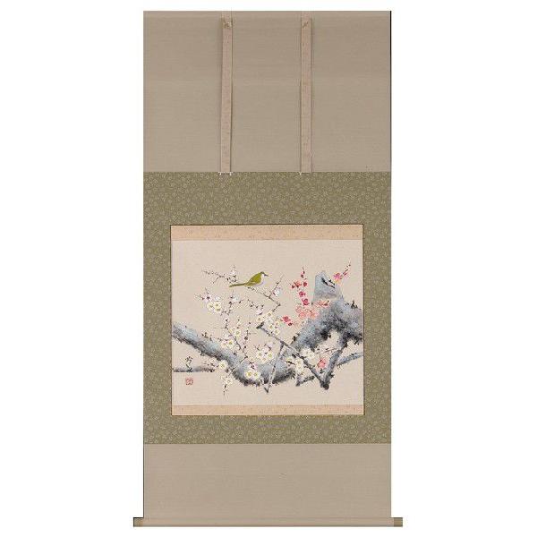 掛け軸専門店 掛軸 通販 梅に鶯（奥田 吟水） 花鳥画 春用掛軸 冬用掛軸 日本画 全国送料無料 新品掛け軸