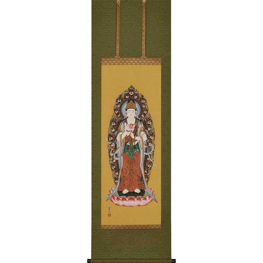 掛け軸 掛軸 聖観音 林翠光 尺五立(54.5×180cm) 高級桐箱入 全国送料