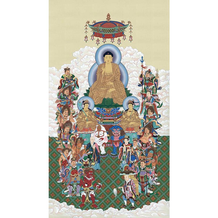 代引不可 掛け軸 掛軸 十六善神大 大幅複製仏画 106 232cm 高級桐箱入 全国送料無料無料 き手数無料 受注生産商品 超大特価 Zoetalentsolutions Com