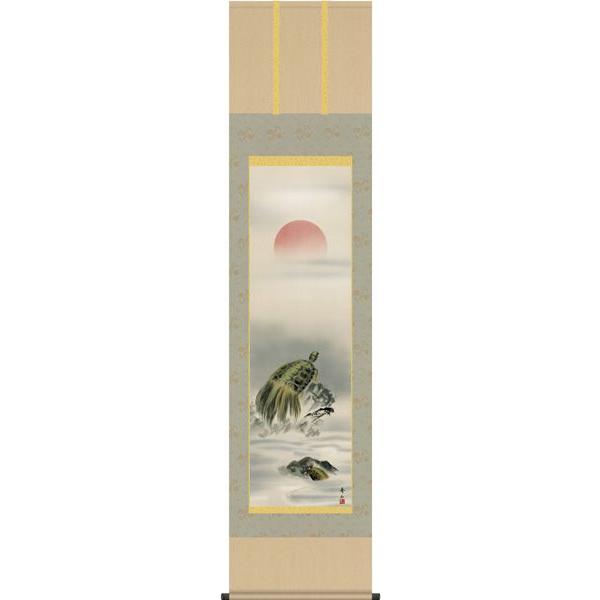 掛け軸 鶴亀双幅 鈴村 秀山 ＊受注後生産商品です 掛け軸用品3点