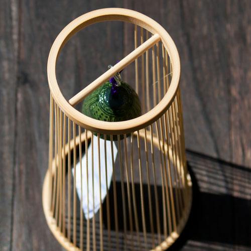 駿河竹千筋細工 置き風鈴 初風 25cm 静岡伝統工芸品 竹 風鈴 日本製