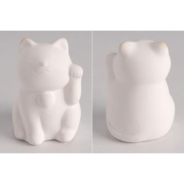 おえかき招き猫（ぬりえ用白）左手上げ　工作用陶器シリーズ｜wazakkawakei｜02