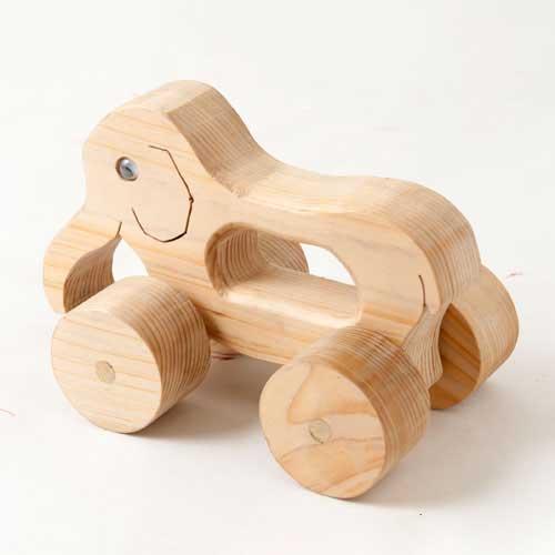 木のくるま 幼児向けおもちゃ 象1 埼玉県秩父の工芸品 Wooden toy car