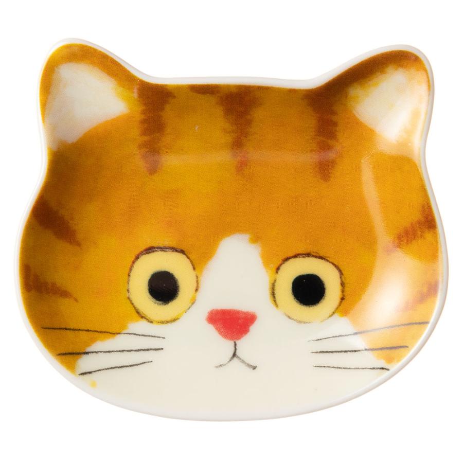 まあるいおめめのキュートな猫たち　猫ちゃん　猫　小皿　豆皿　ネコ　プレート 猫顔の豆皿 ちゃしろ (80958) ECOUTE minette 小皿・トレー まあるいお