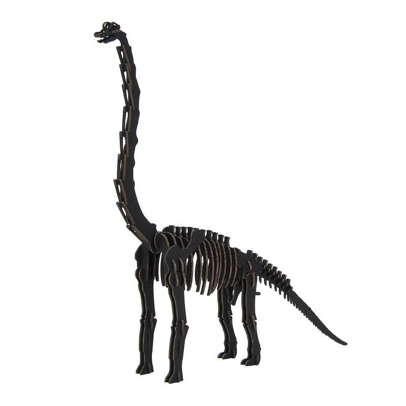 Dinosaur恐竜骨格工作キット ブラキオサウルス ブラック ダンボールでつくる恐竜骨格 のりもはさみも使わずに組み立てられるペーパークラフト 和雑貨のお店 和敬静寂 通販 Yahoo ショッピング