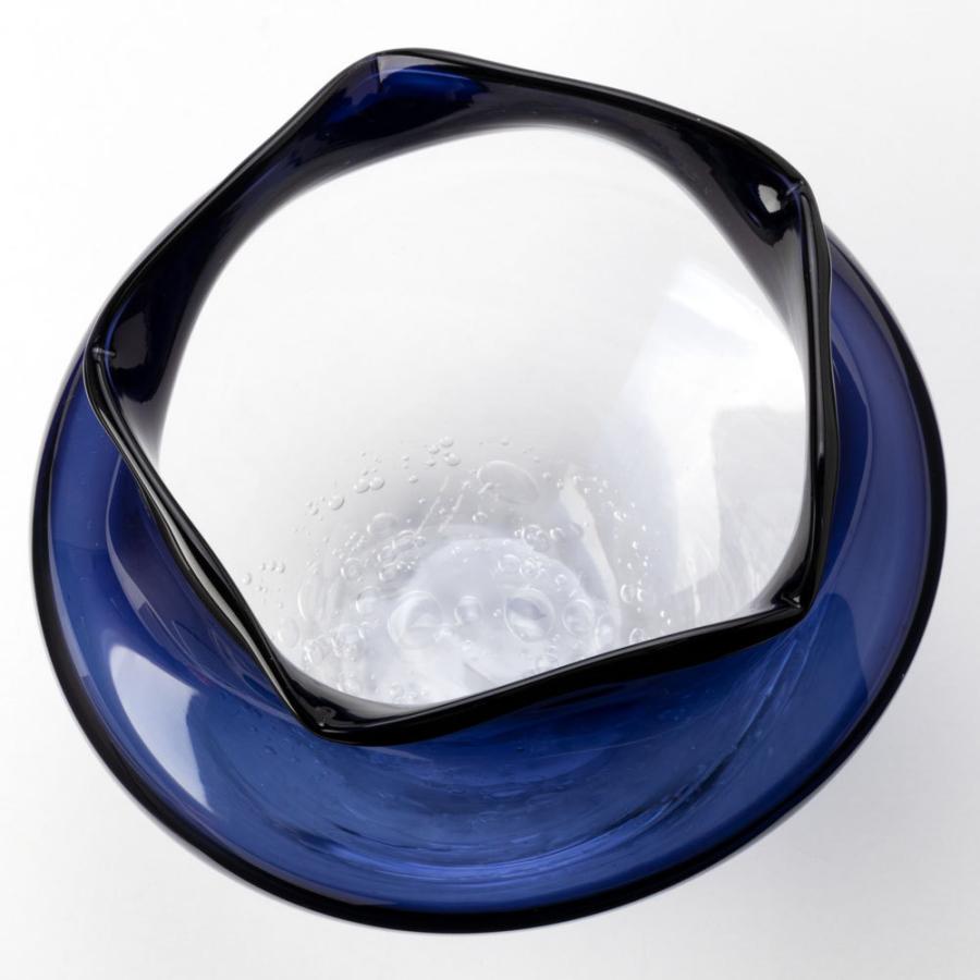 吹きガラスの金魚鉢 小 紺 滋賀県の吹きガラス工房より Glass Goldfish Bowl Shiga Craft 和雑貨のお店 和敬静寂 通販 Yahoo ショッピング