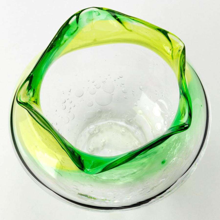 高速配送 吹きガラスの金魚鉢 小 若草 滋賀県の吹きガラス工房より Glass Goldfish Bowl Shiga Craft 超美品 Kwsrbd Com