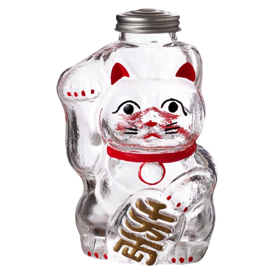 廣田硝子 招き猫 貯金箱 (SM-2M) レトロ感ある懐かしのガラス瓶