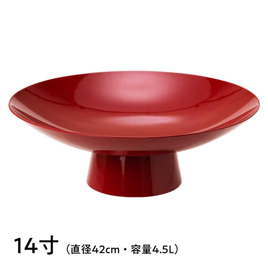 岸本吉二商店 両手で持とう 大盃 14寸（直径42cm・容量4.5L） 朱塗りの