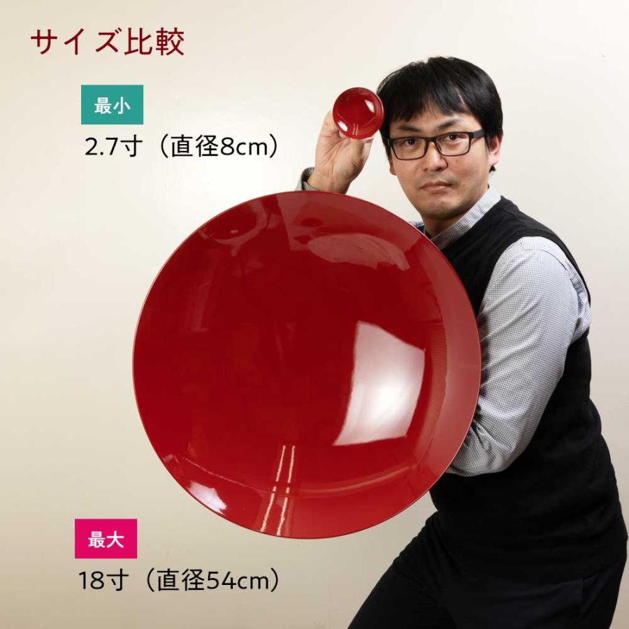 岸本吉二商店　両手で持とう　大盃　14寸（直径42cm・容量4.5L）　朱塗りの大型酒器　料理の大皿　インテリア　装飾品　お祝いのイベント_5