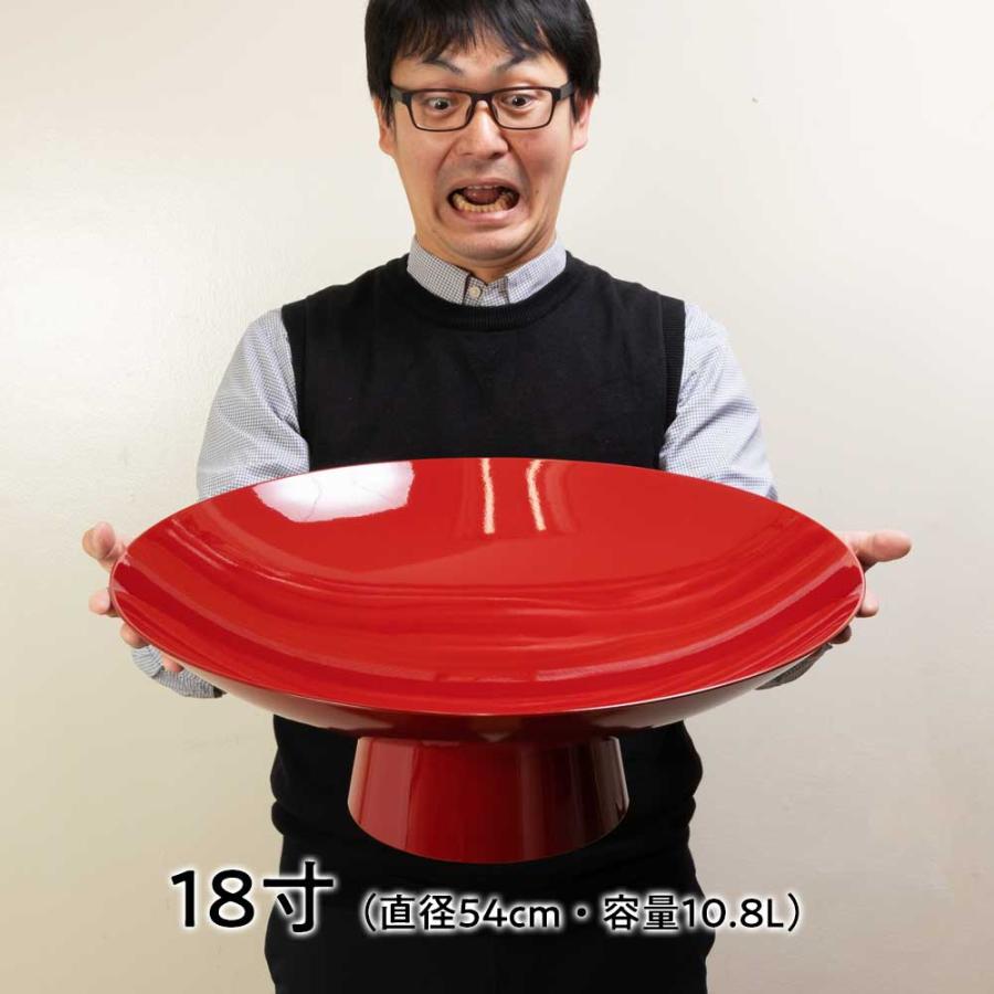 模様付き大盃18寸 岸本吉二商店 両手で持とう 大盃 18寸（直径54cm・容量10.8L） 朱塗り