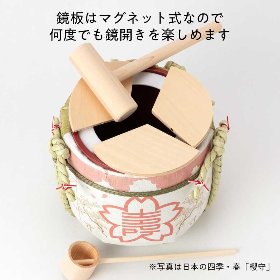 ミニ鏡開きセット 菰樽 まつり 土産樽 絵枡2個付き 岸本吉二商店