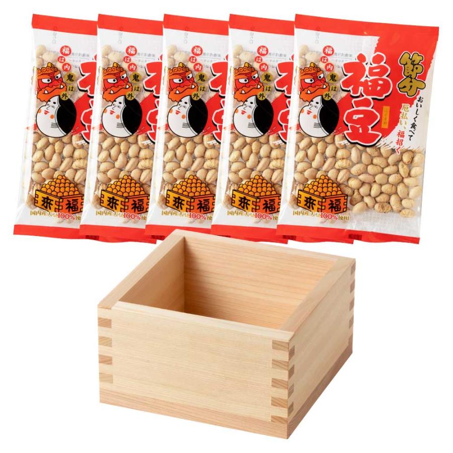 5合枡　マス　節分 節分豆まきセット 五合枡と福豆（賞味期限：2025年6月21日） ヒノキ枡