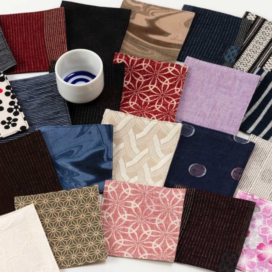 百道発信 選べる和布・和柄 8cmミニコースター 福岡県の布製品 和文様