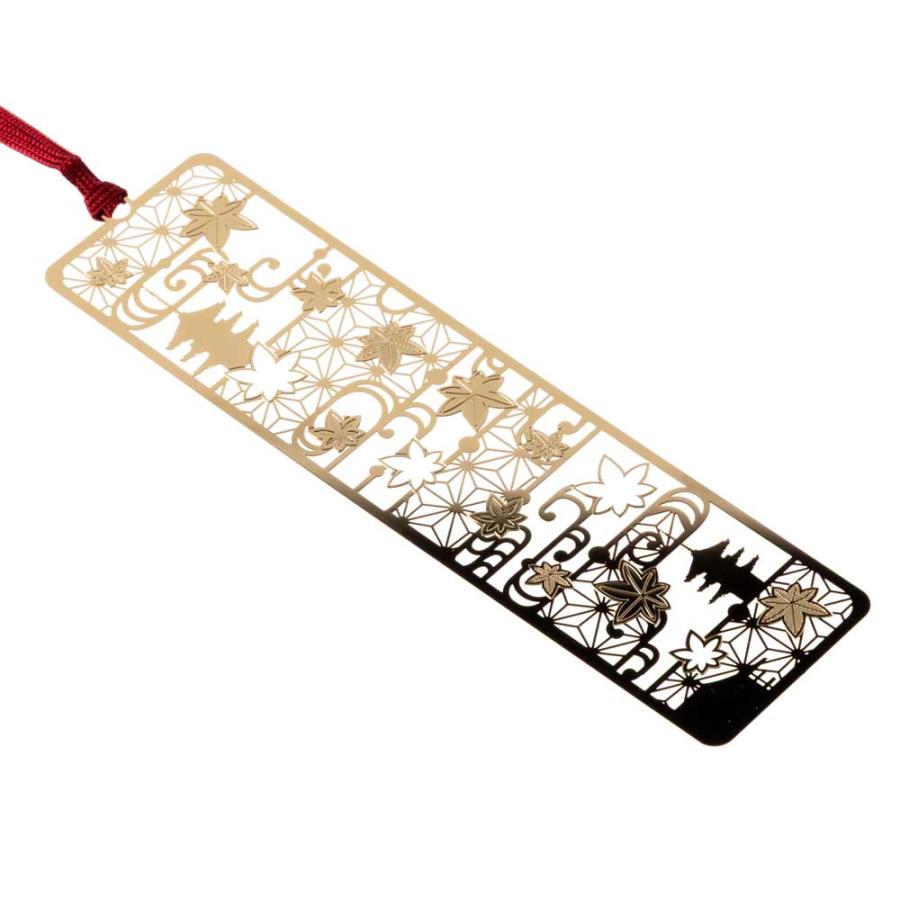 御朱印ブックマーク 紅葉 金の栞シリーズ 繊細なエッチングで日本の