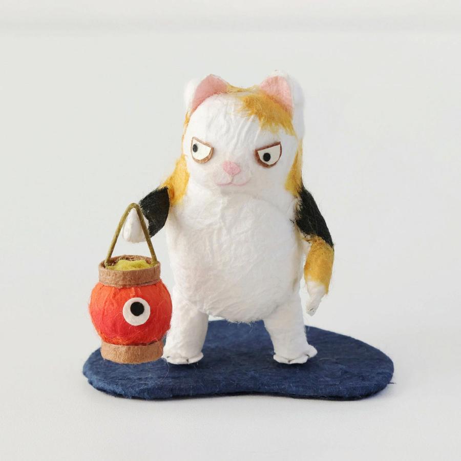 和紙置物 めでたや 猫また 妖怪 ねこまた 怪談 百鬼夜行 和紙 飾り