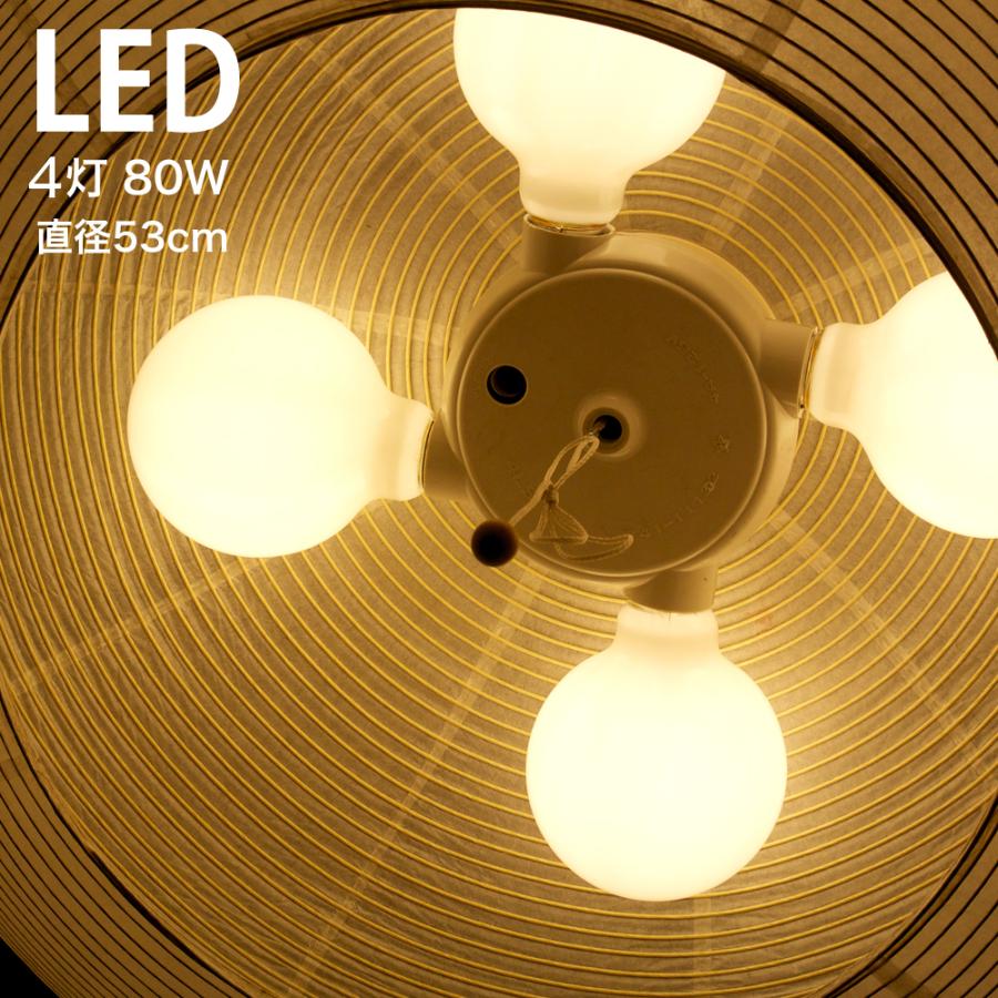 ペンダントライト 4灯 LED 80W x 4 (320W相当、LED：36W) 提灯 直径