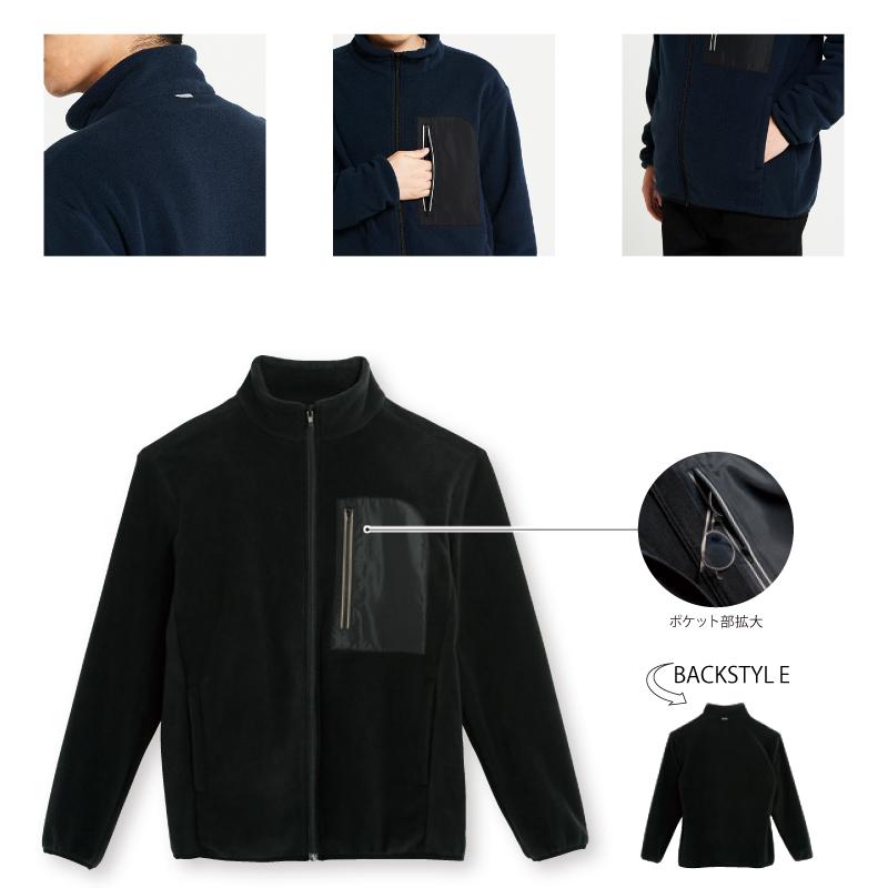 上着 フリース ジャケット メンズ レディース ポケット 反射 アウター