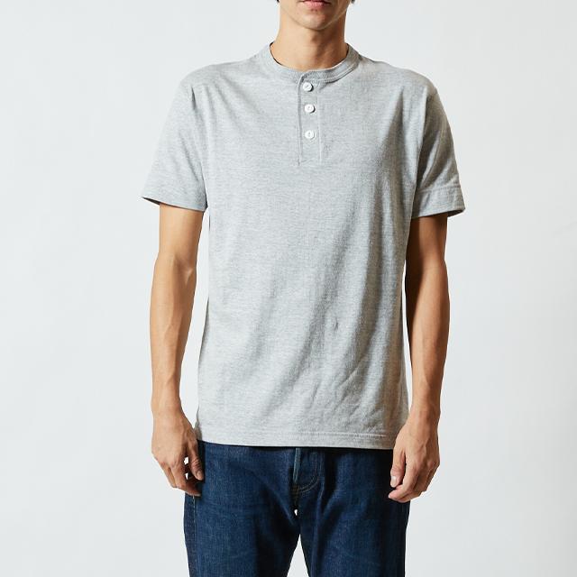 ヘンリーネック ティーシャツ メンズ tシャツ Tシャツ 無地 白 黒