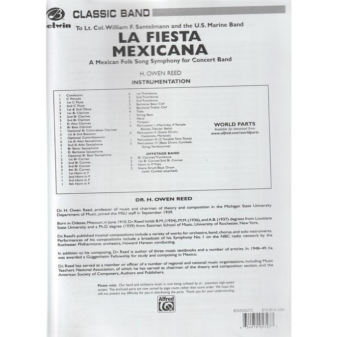 楽譜 メキシコの祭り 作曲 ハーバート オーウェン リード 吹奏楽 フルスコアのみ Amp 00 mc 吹奏楽などのcd 楽譜 Wbp Plus 通販 Yahoo ショッピング