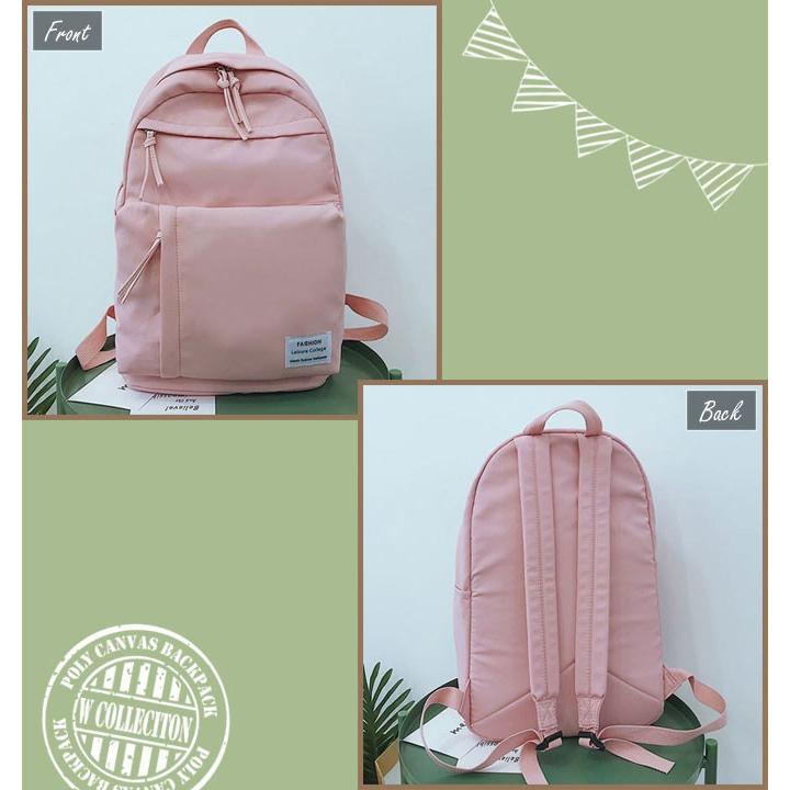 ポリキャンバスリュック 大容量 軽い ベージュ ピンク ライトブルー ブラック 学生 Bag 191 Woman Collection 通販 Yahoo ショッピング