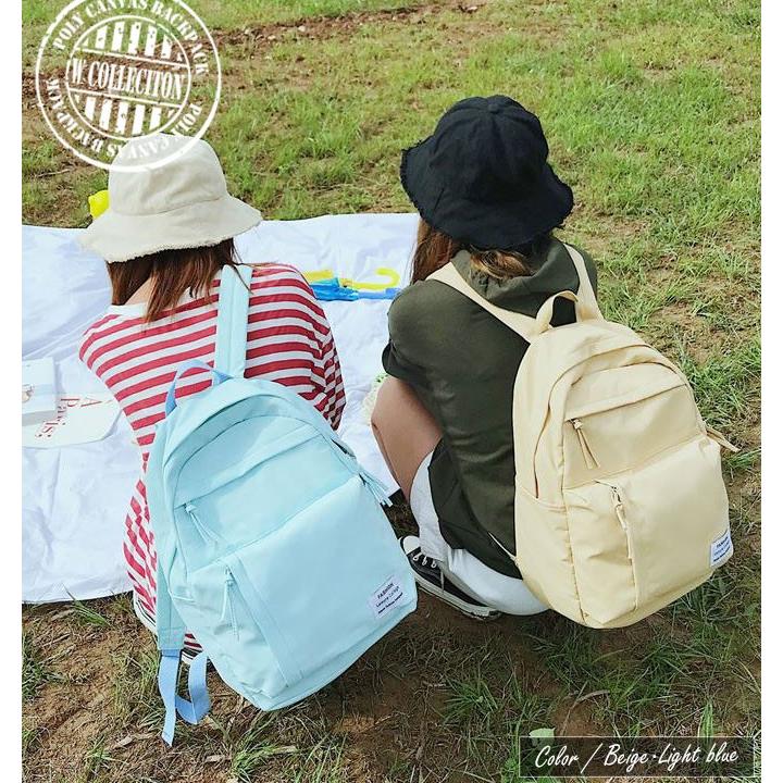 ポリキャンバスリュック 大容量 軽い ベージュ ピンク ライトブルー ブラック 学生 Bag 191 Woman Collection 通販 Yahoo ショッピング