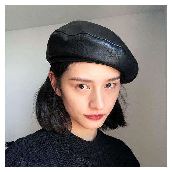 割引発見 ハンチング レザー 帽子 黒 メンズ ベレー帽 キャップ ハット ユニセックス ハンチング レザー 帽子 黒 メンズ ベレー帽 キャップ ハット ユニセックス