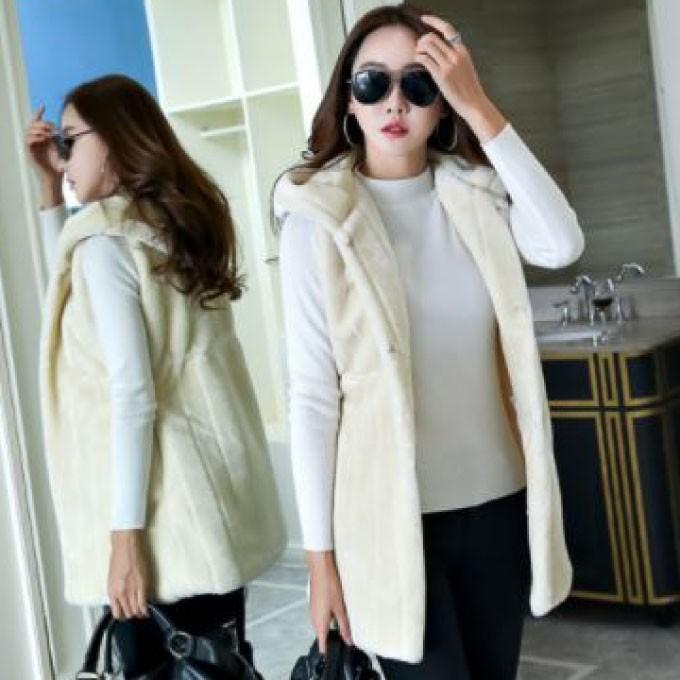 ElegChic コート チェスターコート フォックスファーボタン