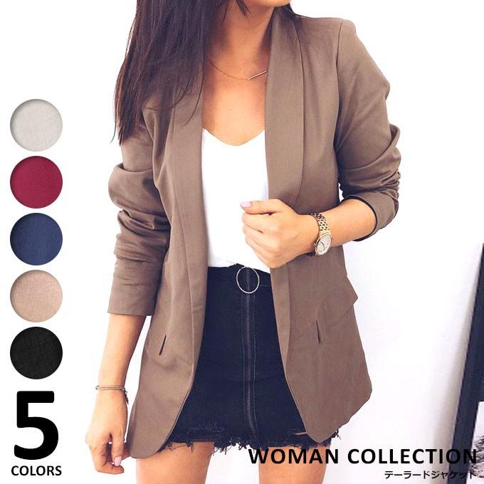 ジャケット レディース テーラードジャケット テーラード カジュアル 秋冬 秋 冬 長袖 大きいサイズ メール便送料無料 Jk 052 Woman Collection 通販 Yahoo ショッピング