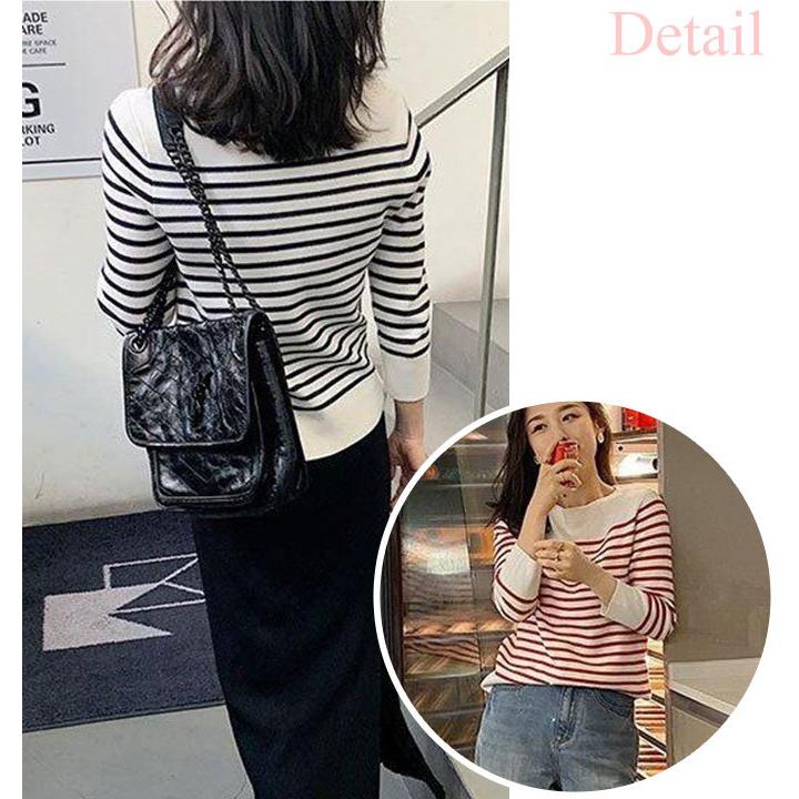 ボーダー ニット レディース 長袖 秋冬 メール便送料無料 セーター  