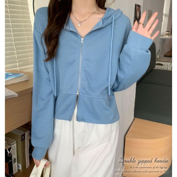 パーカー レディース 春 春服 ダブルジップパーカー パーカ パーカー レディース 春 春服 ダブルジップパーカー パーカ
