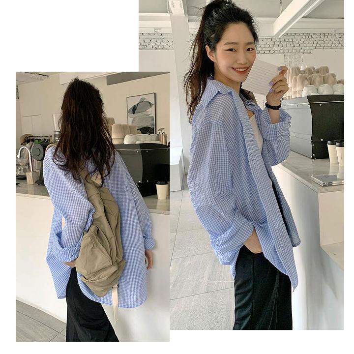 ロングブラウス ボーダー柄 綿麻 ロング丈 レディース ブルー水色 フリーサイズ ロングブラウス ボーダー柄 綿麻 ロング丈 レディース ブルー