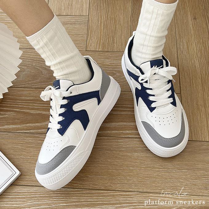 レディース 靴 厚底 スニーカー おしゃれ かわいい ピンク ネイビー  