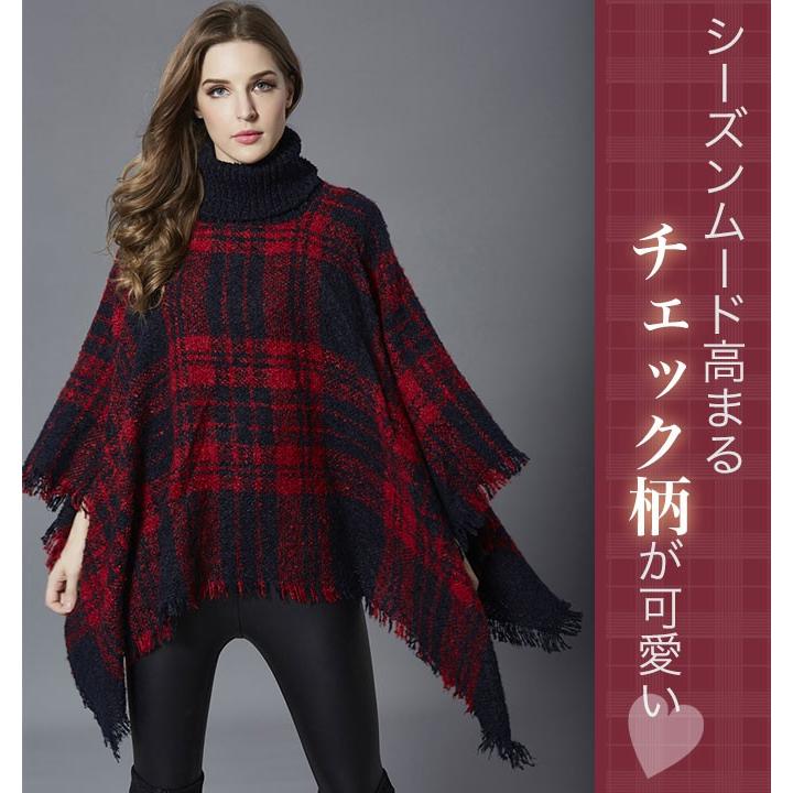 ポンチョ コート マント ストール レディース 冬 チェック チェック柄 防寒 可愛い 冬 秋 おしゃれ 大判 ハイネック St 074 Woman Collection 通販 Yahoo ショッピング