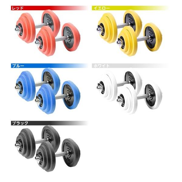 ラバー付きダンベル 片手20kg×2セット 合計40kg 両手用 : ワイルド