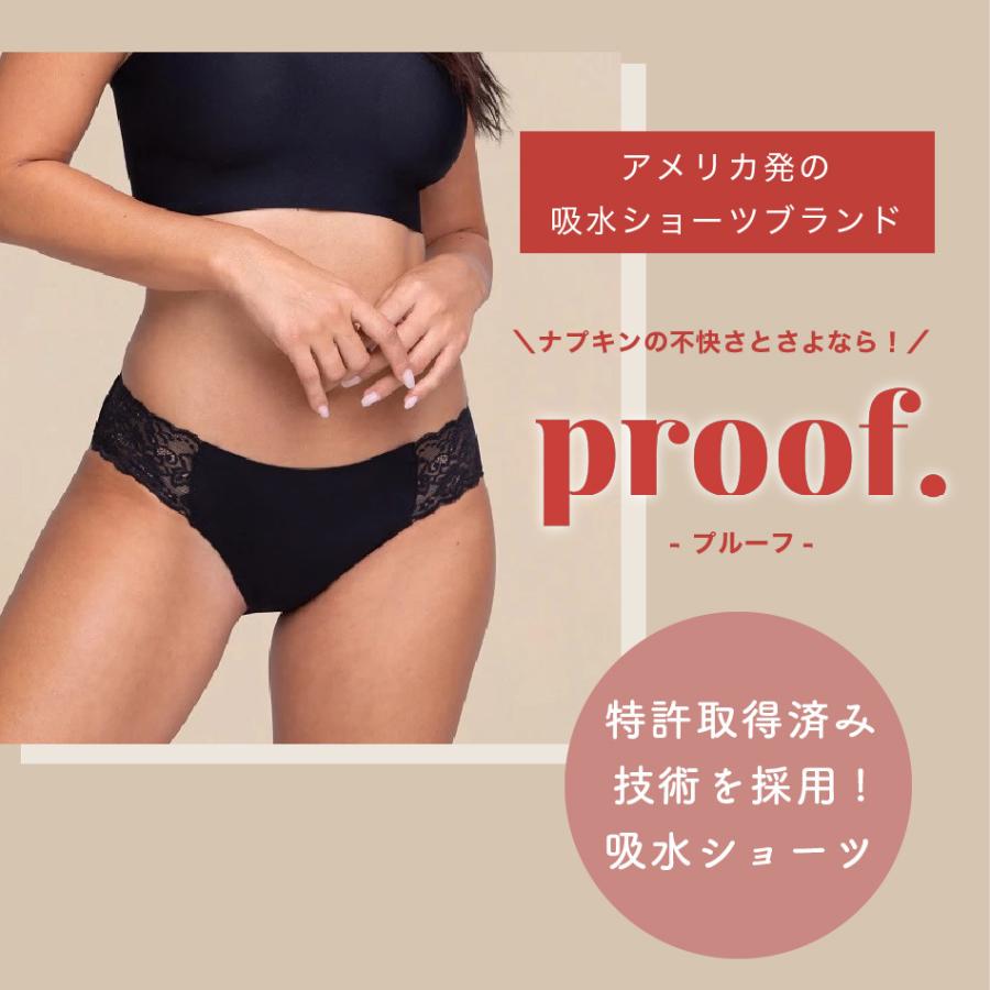 吸水ショーツ 生理用 proof The Lace Cheeky (サイドレース) フェムテック サニタリーショーツ 生理用ショーツ｜wclinicshop｜02