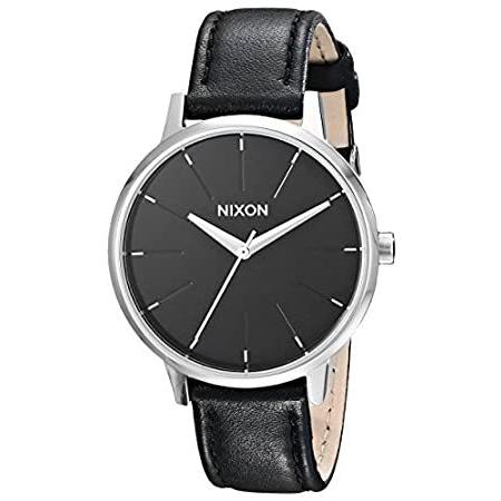 【オンラインショップ】 ステンレススチール Kensington レディース 腕時計 Nixon レザーバンド付き ブラック Size One 腕時計