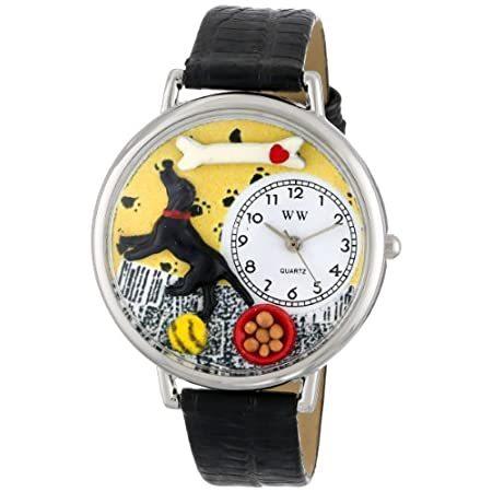 【信頼】 ラブラドール・レトリバー #U0130011 シルバーフレーム時計 黒レザー 腕時計