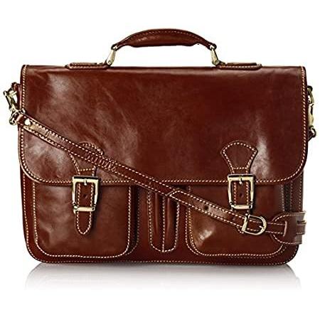 欲しいの Floto Procida Italian Calfskin Leather Messenger Bag, Vecchio Brown, One Si ボディバッグ