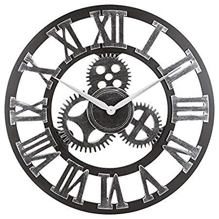 【最安値に挑戦】 (60cm, Roman-silver) - OLDTOWN Clock 3D Retro Rustic Vintage Wooden 60cm No 掛け時計、壁掛け時計