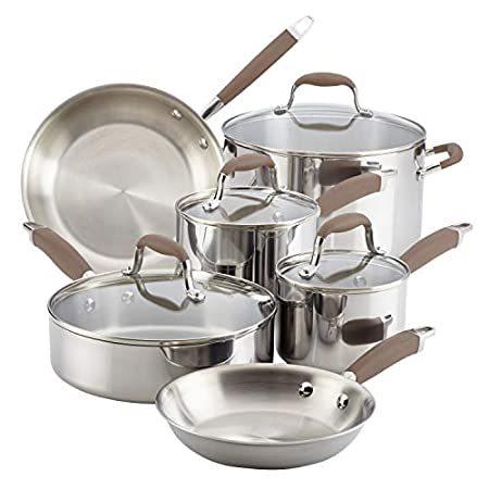 全てのアイテム Anolon 31521 Advanced Triply Stainless Steel Cookware Pots and Pans Set, 10 鍋、フライパンセット